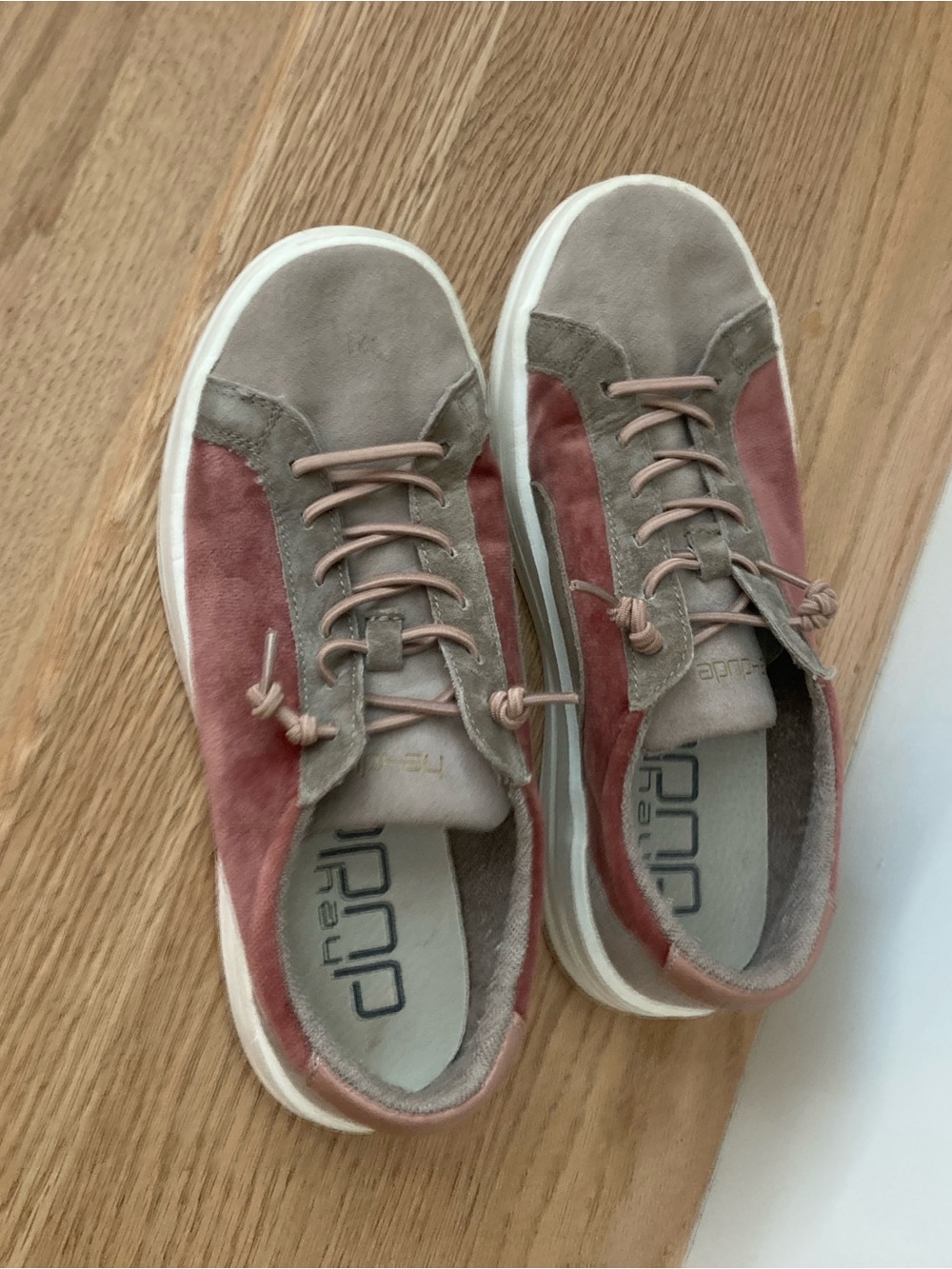 HEY DUDE Suede Sneaker in Dusty Rose and Taupe